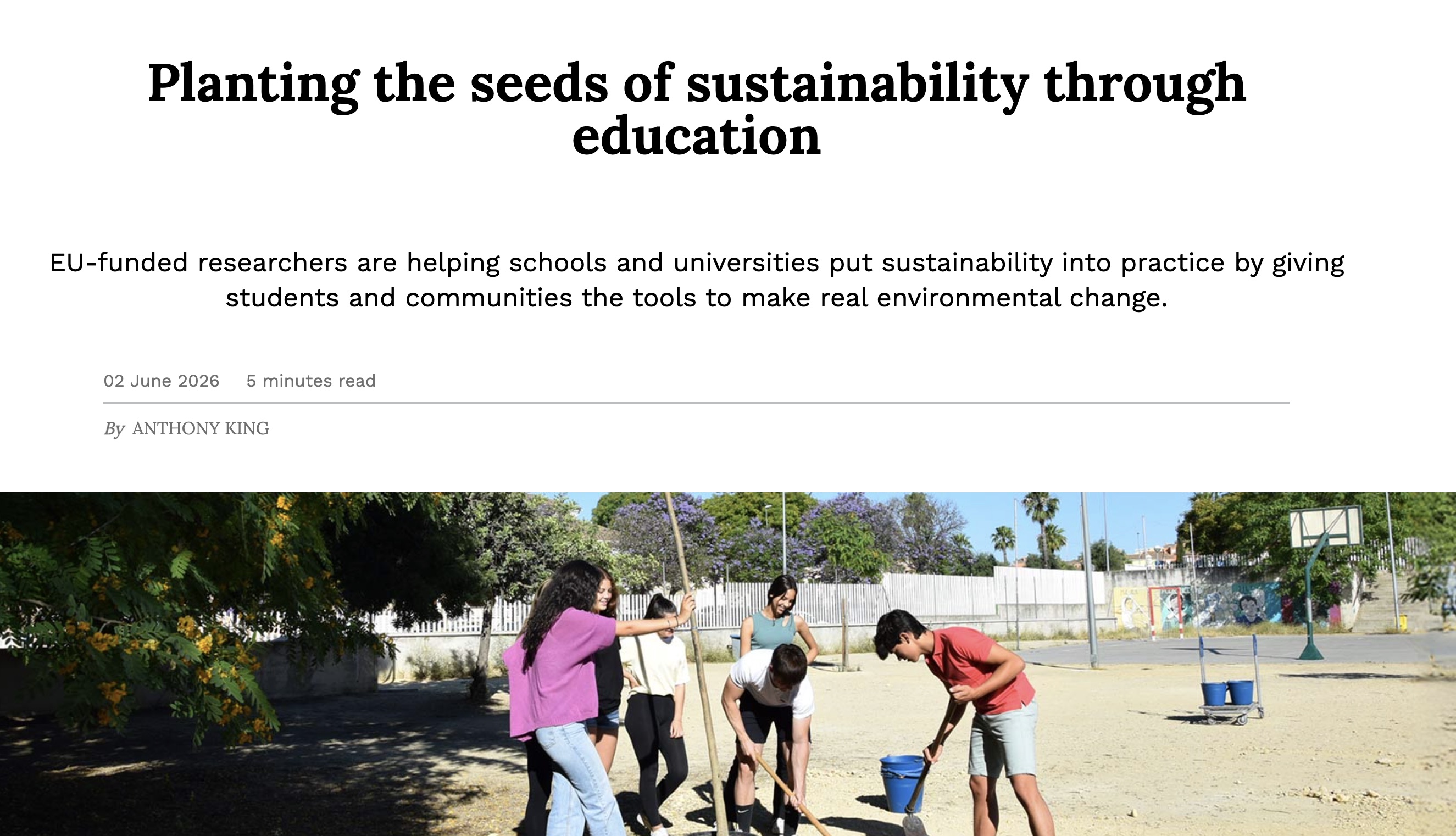 Planting seeds of sustinability through education