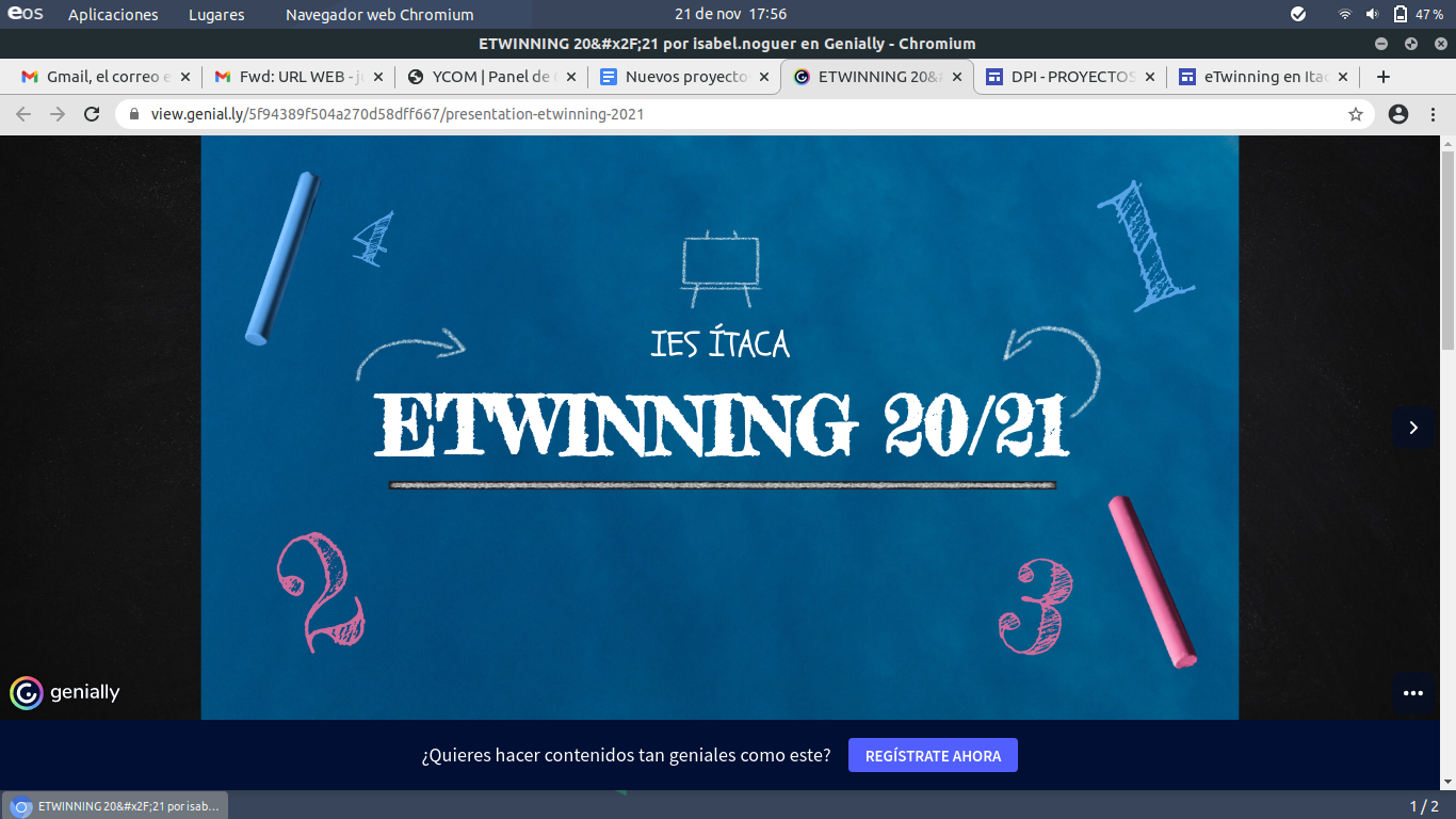 NUEVOS PROYECTOS ETWINNING EN DESARROLLO. CURSO 2020-21