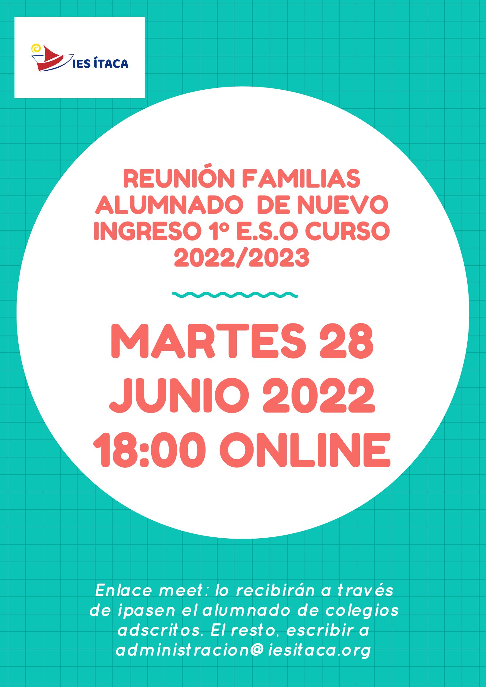 REUNIÓN FAMILIAS NUEVO INGRESO 1º ESO